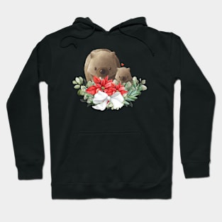 Cute Botanical Christmas Wombats Hoodie